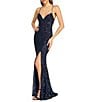 B. Darlin Sleeveless Sequin-Embellished Bugle-Beaded Mesh Ballgown - Image 3