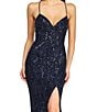 B. Darlin Sleeveless Sequin-Embellished Bugle-Beaded Mesh Ballgown - Image 4