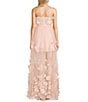 Color:Pink/Pink - Image 2 - Sleeveless Sweetheart Neckline Butterfly Trim Long Gown