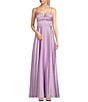 Color:Lilac - Image 1 - Sleeveless Sweetheart Pleated Bustier Bodice Long Dress