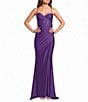 B. Darlin Spaghetti Strap Corset Side Shirred Long Dress - Image 1
