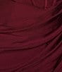 B. Darlin Spaghetti Strap Corset Side Shirred Long Dress, Color:Wine - Image 4