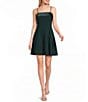 B. Darlin Spaghetti Strap Cuffed Straight Neck Skater Dress - Image 5