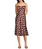 B. Darlin Spaghetti Strap Ditsy Floral Printed Satin Midi Dress - Image 1
