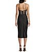 B. Darlin Spaghetti Strap Illusion Bodice Side Slit Midi Dress, Color:Black - Image 2