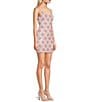 Color:Crystal/Pink/Iridescent - Image 3 - Spaghetti Strap Scoop Neck Sequin Flower Print Bodycon Dress