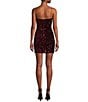 B. Darlin Spaghetti Strap Scoop-Neck Sequined Velvet Knit Bodycon Dress, Color:Burgundy - Image 2