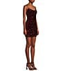 B. Darlin Spaghetti Strap Scoop-Neck Sequined Velvet Knit Bodycon Dress, Color:Burgundy - Image 3