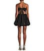 B. Darlin Spaghetti Strap Shirred Bubble Dress, Color:Black - Image 2