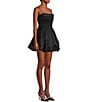 B. Darlin Spaghetti Strap Shirred Bubble Dress, Color:Black - Image 3
