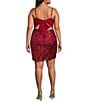 B. Darlin Plus Spaghetti Strap Square Neck Tie Back Sequins Bodycon Dress - Image 2