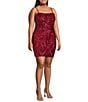 B. Darlin Plus Spaghetti Strap Square Neck Tie Back Sequins Bodycon Dress - Image 3