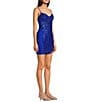 B. Darlin Spaghetti Strap V-Neck Illusion Sequin Pattern Bodycon Dress - Image 3
