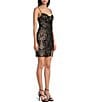 B. Darlin Spaghetti Strap V-Neck Illusion Sequin Pattern Bodycon Dress - Image 3