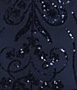 B. Darlin Spaghetti Strap V-Neck Illusion Sequin Pattern Bodycon Dress, Color:Navy - Image 4