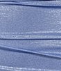 Color:Periwinkle/Silver - Image 4 - Spaghetti Strap V-Neck ITY Fog Foil Shirring Bodycon Dress