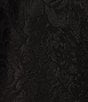 Color:Black - Image 4 - Spaghetti Strap V-Neck Satin Floral Jacquard Long Gown