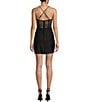B. Darlin Spaghetti Strap Cowl Neck Shirred Detail Slim Dress, Color:Black - Image 2