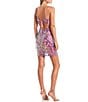 Color:Lilac - Image 2 - Spaghetti Strap V-Neck Tie Back Placement Sequin Dress