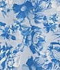 Color:Light Blue/Cobalt - Image 3 - Spaghetti Tie Strap V-Neck Empire Waist Floral Printed Romper