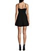 Color:Black - Image 2 - Square Neck Fit & Flare Mini Dress