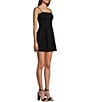 Color:Black - Image 3 - Square Neck Fit & Flare Mini Dress