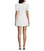 B. Darlin Square Neck Puff Sleeve Boucle Dress - Image 2