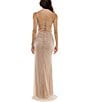 B. Darlin Stones & Pearls Scoop Neck Spaghetti Strap Maxi Dress, Color:Nude/Crystal/Pearl - Image 2