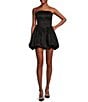 Color:Black - Image 1 - Strapless Bustier Bodice Bubble Skirt Dress