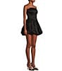 Color:Black - Image 3 - Strapless Bustier Bodice Bubble Skirt Dress