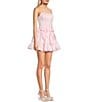 B. Darlin Strapless Corseted Bow Trim Ruffled Dress, Color:Baby Pink - Image 3