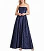 B. Darlin Strapless Corseted Lace Up Back Side Slit Long Dress - Image 1