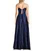 B. Darlin Strapless Corseted Lace Up Back Side Slit Long Dress - Image 2