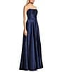 B. Darlin Strapless Corseted Lace Up Back Side Slit Long Dress - Image 3