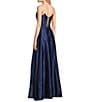 B. Darlin Strapless Corseted Lace Up Back Side Slit Long Dress - Image 4