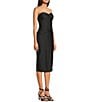B. Darlin Strapless Corseted Side Slit Midi Dress, Color:Black - Image 3