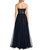 Color:Navy - Image 2 - Illusion Lace Corset Tulle Skirt Ball Gown