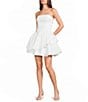 B. Darlin Strapless Layered Skirt Stretch Taffeta Dress - Image 1