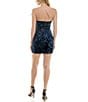 Color:Navy - Image 2 - Strapless Sequin Feather Trim Bodycon Dress