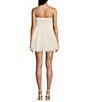 Color:White - Image 2 - Strapless Smocked Ruffle Bow Front Pin Dot Flocking Skirt Dress
