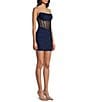 B. Darlin Strapless Stone Embellished Illusion Corset Lace Up Back Bodycon Dress - Image 3