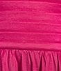 Color:Hot Fuchsia - Image 5 - Strapless Stretch Taffeta Shirred Bodice Hi-Low Dress