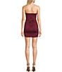 B. Darlin Strapless Sweetheart Neck Double Twist Front Mesh Inset Bodice Mini Dress, Color:Dark Garnet - Image 2