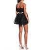 Color:Black - Image 2 - Strapless Tulle Rhinestone Waist Fit-And-Flare Dress