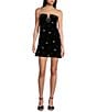 B. Darlin Strapless V-Neck Stone Detail Dress, Color:Black/Crystal - Image 1