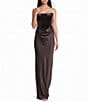 B. Darlin Strapless Velvet Corseted Satin Drape Front Dress - Image 1