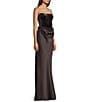 B. Darlin Strapless Velvet Corseted Satin Drape Front Dress - Image 3