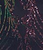 B. Darlin Sweetheart Illusion Lace-Up Back Sequin Pattern Dress, Color:Navy/Iridescent - Image 4