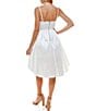 Color:Off White - Image 2 - Sweetheart-Neck High-Low Fit-And-Flare Taffeta Dress