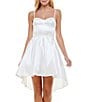 Color:Off White - Image 4 - Sweetheart-Neck High-Low Fit-And-Flare Taffeta Dress